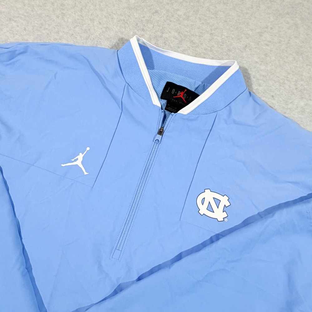 Jordan Windbreaker Mens Medium Blue UNC Tar Heels Quarter Zip Pullover